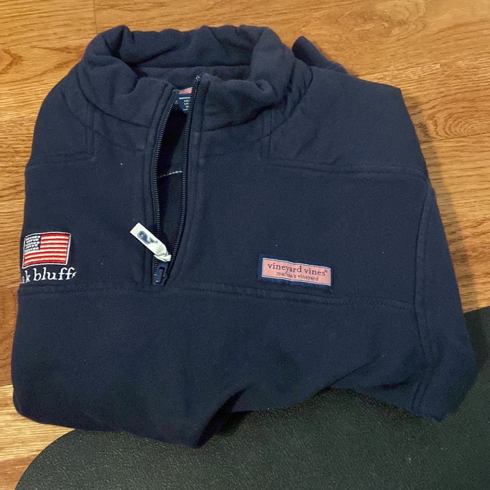 small (S) navy blue vineyard vines quarter zip pullover